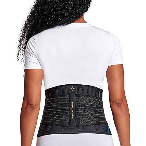Tommie Copper Pro-Grade Adjustable Support Back Brace and Posture Corrector, Breathable Flex Stability Straps for Lumbar Support, Posture & Muscle Support - Unisex, Black - XX-Large/3X-Large