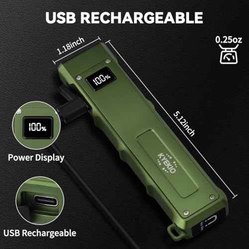 EDC Flashlight Rechargeable 2Pack, 9Mode Flat Flashlights High Lumens, LED Flashlight EDC, Small Flashlights Mini, Portable Pocket Flash Lights with UV Light, Magnetic Bright Flash Light for Working