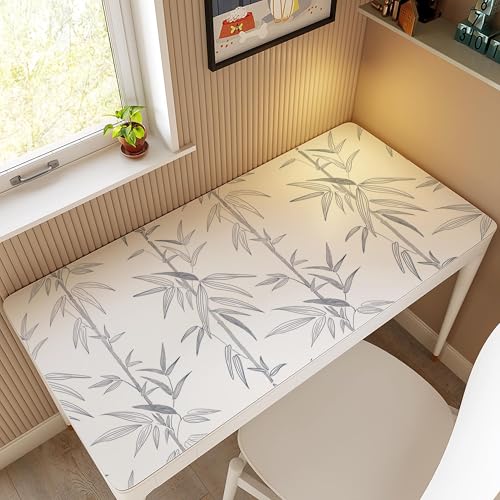 Peel and Stick Grey and White Leaf Wallpaper - Boho Removable Bamboo Contact Paper for Walls - Self Adhesive Decorative Paper 17.3" x 118"