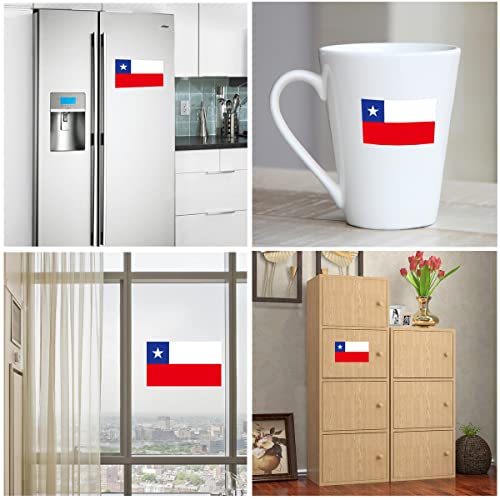 QQSD Chile Flag Sticker Chilean Decal in Multiple Sizes, 3 Pack, 11.7 x 8.3 Inches