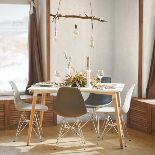 Dimoon 78.7"x17.7" Embossed Stripe Thicken Advanced Texture White Peel and Stick Wallpaper Stick Peel Modern Off-White Waterproof Contact Paper Pure Self Adhesive Wallpaper Removable Liner Viny Roll