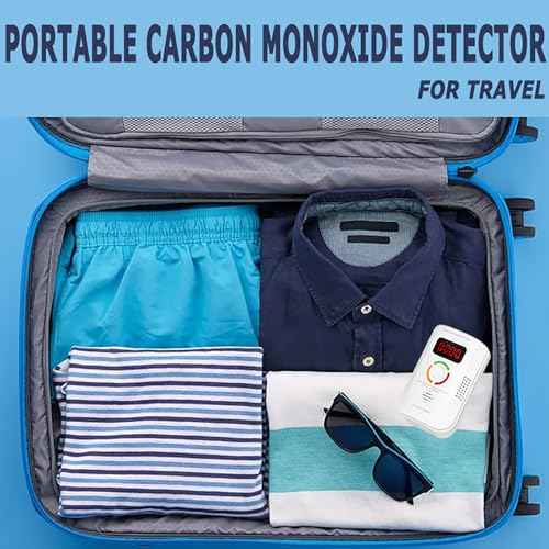 2 Pack Carbon Monoxide Detectors Plug in,Portable Carbon Monoxide Alarm with 2 Pcs LED Light Blocking Stickers,CO Detector with Digital Display,Plug-in CO Monitor,Travel Carbon Monoxide Meter