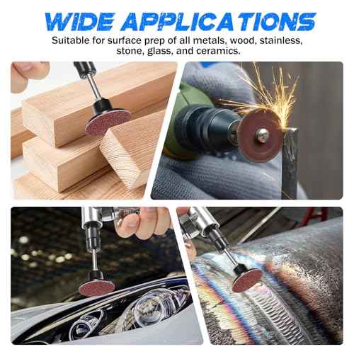 100Pcs 2 Inch die Grinder Sanding Disc, Roll Lock Quick Change Disc 36/60/80/120/240 Girt Die for Drill 1/4" Holder,Surface Prep Strip Grind Polish Finish Burr Rust Paint Removal