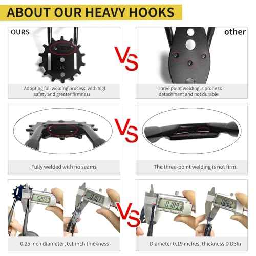 8.77 in Garage Hooks Heavy Duty 9Pack Ladder Tool Hangers for Garage Wall 110 LB Bike Hooks for Garage Organization and Storage Anti-Slip Double Wall Garage Storage Hooks