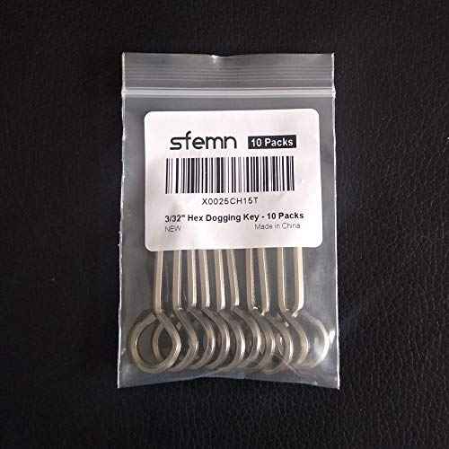 3/32¡± Hex Key Dogging Key Allen Key with Full Loop, Allen Wrench Door Key, Solid Metal ? 10 Packs