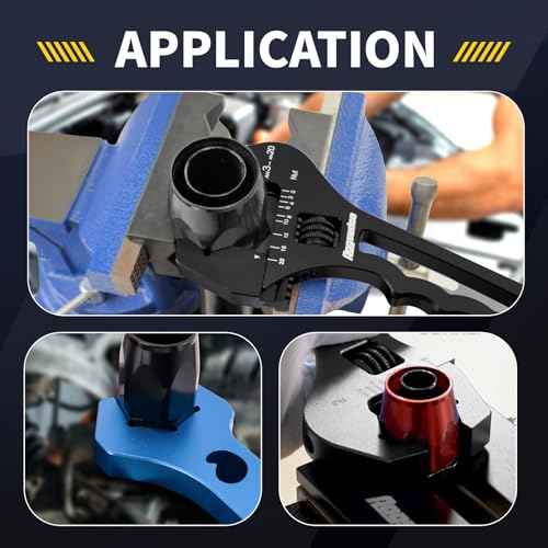 3AN-20AN AN Fitting Wrench AN Fitting Tool for AN Hose Fitting Assembly Adjustable Lightweight Aluminum Black With Double-ended AN Wrench 6AN Socket-AN8 B-nut Blue