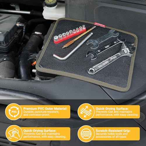 Magnetic Tool Organizer, Mechanic's Magnetic Tray, Screw Mat & Garage Accessory 4 PCS