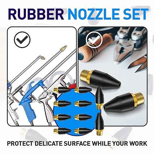 10 Pcs Rubber Air Tool For Air Nozzle Tip, Blow Gun Rubber Tip For Air Tool, Parts Air Nozzle For Air Blow Guns Tool For Air Tool Parts & Accessories Air Blow Guns Tool Black