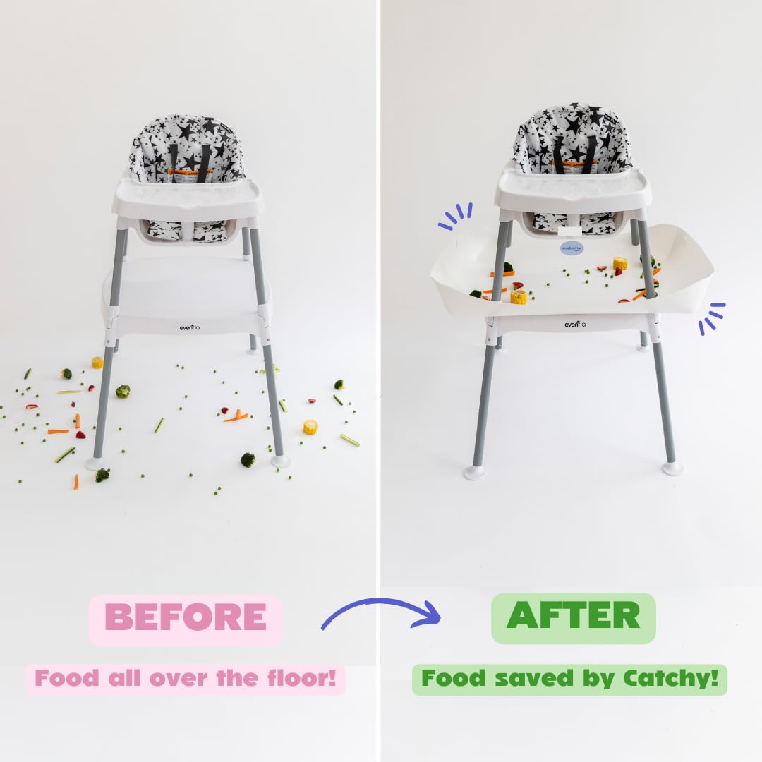 CATCHY - Food Catcher - Compatible with Evenflo 4-in-1 Eat & Grow High Chair + 11 Other High Chairs - Highchair Sold Separately - Baby & Toddler Food & Mess Catcher - Under High Chair Accessory
