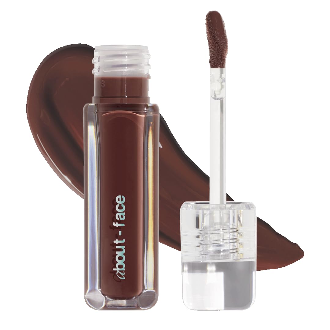 about-face Light Lock Lip Gloss Scorcher â Non-Sticky, High-Shine Lip Oil Gloss with Coconut Oil, Peppermint & Lavender â Vegan, Cruelty-Free, Clean Beauty â 0.21 oz (Cinnamon)
