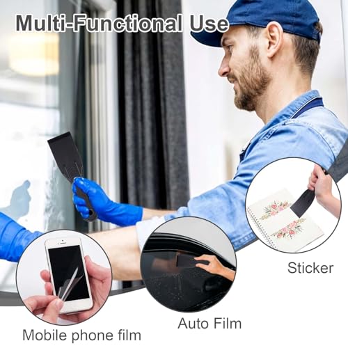 5 Pcs Plastic Putty Knife, 2 Inch Black Plastic Putty Knife Scraper Flexible Plastic Knives Putty Knife Set for Taping Drywall Wall Painting Plastic Scraper For Spackling Patching Flexible Putty Knife