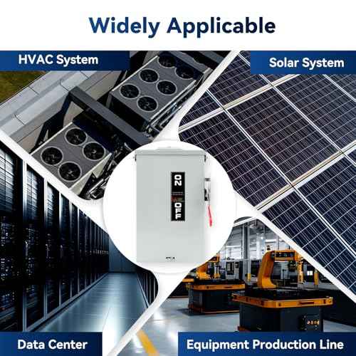 60 Amp Disconnect Box, 3 Pole Fusible Safety Switch, 110/240V, Heavy Duty Metal Structure, Reserved Knout-Outs Design, NEMA 3R Enclosure for Outdoor, 10-Year Warranty, Ideal for Commercial Application