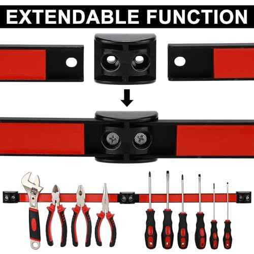 Mayouko 12" Magnetic Tool Holder Strip, 6 Packs, Metal Magnet Tool Organizer Bars for Garage, Workshop, Magnetic Strip for Tools
