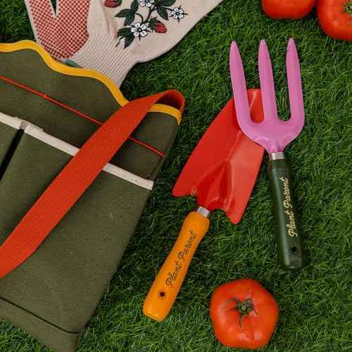 ban.do Garden Tool Bag, Cotton Canvas Outdoor Bag with EVA Lining and Scalloped Edges, Colorblock