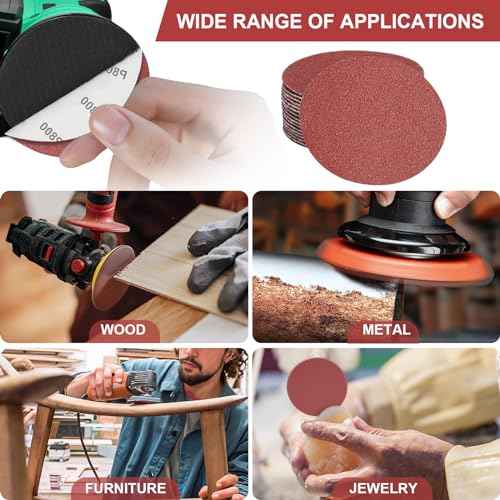 100PCS 2 Inch Sanding Disc Sander Attachment Disc 240-Grit Hook and Loop Sandpaper Alumina Orbital Sander Pads for Polishing, Grinding, Woodworking