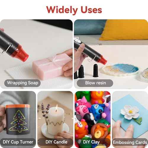 Heat Gun for Resin, 300W Dual Temp Mini Heat Gun (392¡ÆF), 8.66 inch Cord Electric Heat Gun for Bubble Removal, Vinyl Wrap, Candle Making, Epoxy Crafts