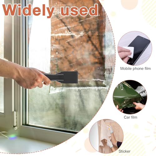 8PCS Plastic Putty Knives, Flexible Plastic Putty Knife Scraper, Black Paint Scraper Spackle Tool for Taping Drywall Wall Painting, Repairing Walls, Pasting Plaster