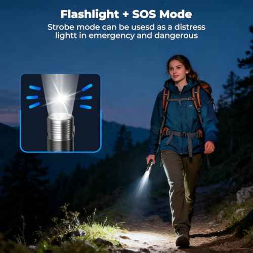 AsFrost Flashlight Mini Camping Lights,4500mAh Rechargeable LED Bright Flash Light Camp Lantern, 180¡ÆFlip Double Lamp 8-Light Mode Waterproof Flashlight for Outdoor Home Emergency, Gift for Men Women