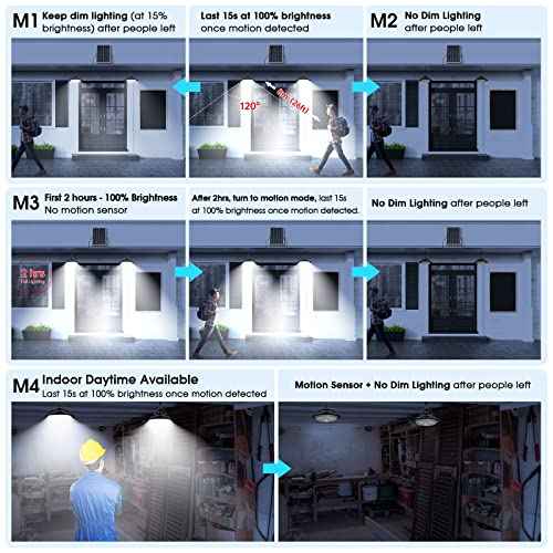 Solar Pendant Light Motion Sensor 2 Pack, 5 Modes 3200K/4000K/6000K Dimmable Shed Lights With ON/Off Switch & Remote, Daytime Available Hanging Chandelier Lights Indoor/Outdoor Home