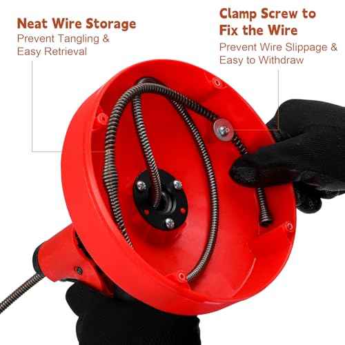 50 FT Double Mode Drain Snake Tools, 11-in-1 Drain Auger for Sink and Drain Unblocking, Plumbing Snake for Kitchen, Bathrom and Shower Sink, Snake for Real DYIs¡¼Upgraded¡½