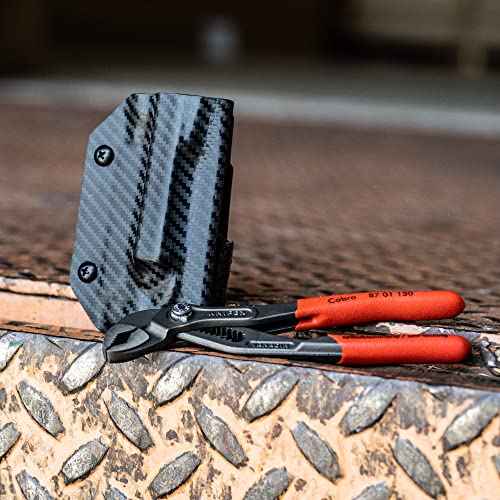 Clip & Carry Kydex Sheath for the Knipex Cobra 6" Water Pump Pliers 8701150 - Made in USA - Belt Holster Case - Carbon Fiber Black