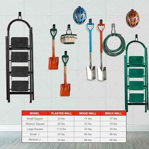Wallmaster Garage Hooks Organizer Kit,12 Pack Adjustable Heavy Duty Shelving Hook,Wall Mount Utility Steel Garage Organization (Black)