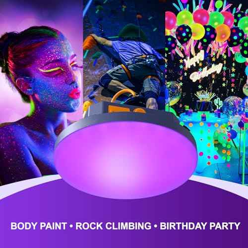 96 LED 395nm UV / 6500K Flashlight Camping Blacklight , 10000mAh Rechargeable, 3000 Lumens, Glow Lights for Party , Bedroom, Fluorescent Poster , Dog/Cat Urine ,Halloween Black Light (UV(Remote))