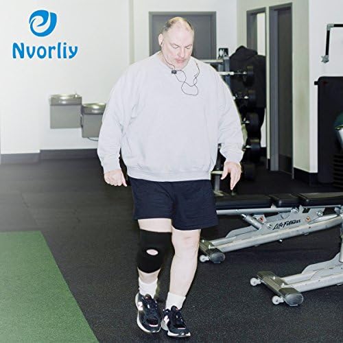 Nvorliy Plus Size Knee Compression Sleeve, Knee Brace for Large Legs Medical Support for Knee Pain Relief, Arthritis, Sports Exercise, Injury & Post-Surgery Recovery, Fit Men and Women (2XL)