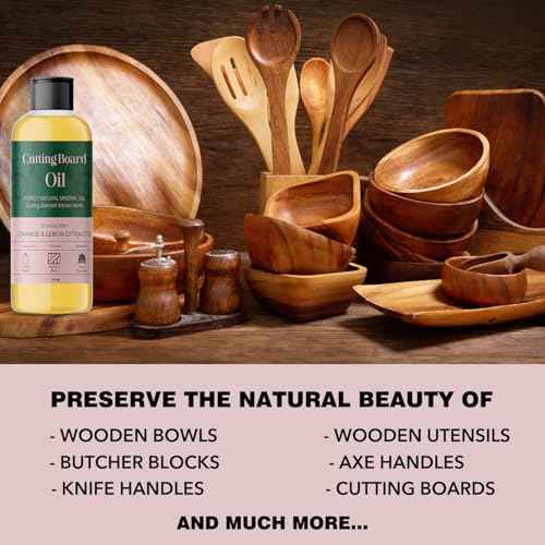 Cutting Board Oil - Natural Mineral Oil for Cutting Board - Enriched with Lemon and Orange Oils - Butcher Block Oil and Conditioner - Mineral Oil for Wooden Cutting Board & Utensils - 6.7oz