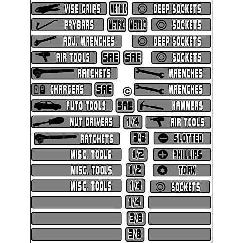 INXIS 105 Piece Tool Box Organizer Labels
