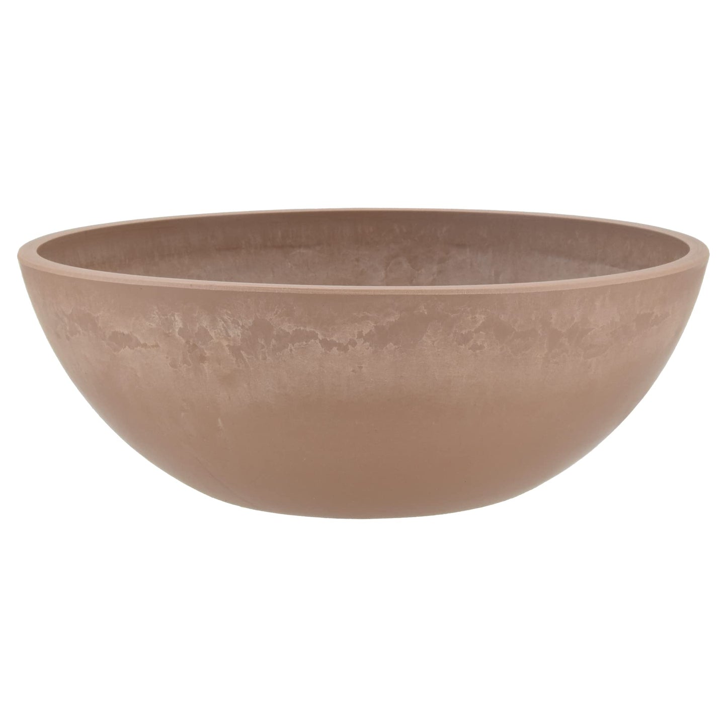 PSW Pot Collection M30TP 12-inch Plastic/Stone/Wood Composite Low Bowl Planter â No Drainage Hole (Drillable), Shallow Indoor/Outer Pot for Succulents, Bonsai, Fairy Gardens, Herbs, Taupe