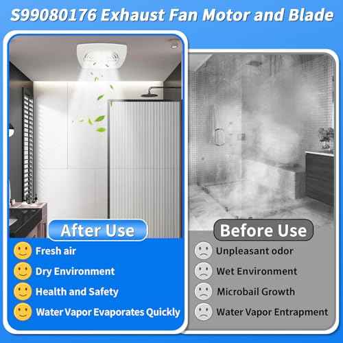 S99080176 99080176 Bathroom Exhaust Fan Motor ? 180 CFM Powerful Vent Fan Motor, Compatible with 503-A, 505-A, 505-B, 505MG, 507-A, 507-B, 507-C, 507-MG Bathroom Fan Motor SP-61K32