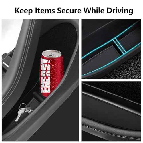 4PCS Door Side Storage Box for Tesla Model 3 Highland 2026 2025, TPE Front Rear Door Slot Organizer Tray Trash Can Model 3 Accessories 2024+