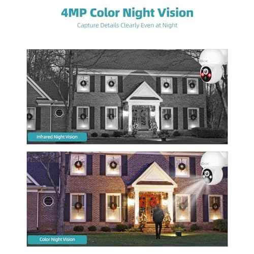 CKK Cameras for Home Security,PTZ Wireless Security Cameras, Wire-Free, Pan/Tilt/Zoom, PIR Detection, 2-Way Audio, IP66 Waterproof, Audible Flashlight Alarm,4K Color Night Vision