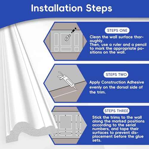 COUKIU 6 Sets Pre-Cut Wall Molding kit,Ready to Assemble Accent Molding Wainscoting Panels for Interior Walls Home Decor£¨6 Frames£¬Style2)