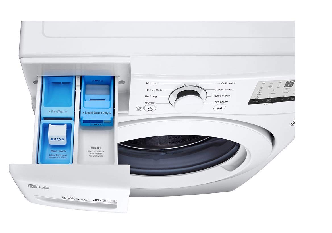 LG WM3400CW 4.5 cu ft Front-Load Washer – High-Efficiency, LoDecibel™ Quiet Operation, 6Motion™ Technology, White