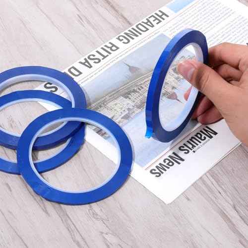 4 Rolls Fine Line Tape, Multi-Size Vinyl Fineline Pinstripe Tapes, 2 Roll 1/4 in x 36 yd and 2 Roll 1/8 in x 36 yd Fineline Masking Tapes, Flexible Pinstripe Tape for DIY Car Auto Paint Art, Blue