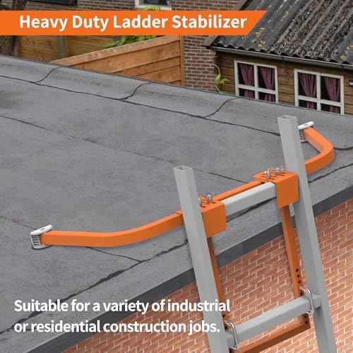 Ladder Stabilizer for Roof Gutter,Heavy Duty Steel Ladder Roof Hook Ladder Stabilizer with Wing Span/Wall Extension Ladder Accessory,Ladder Standoff Arms,Gutter Cleaning Tools