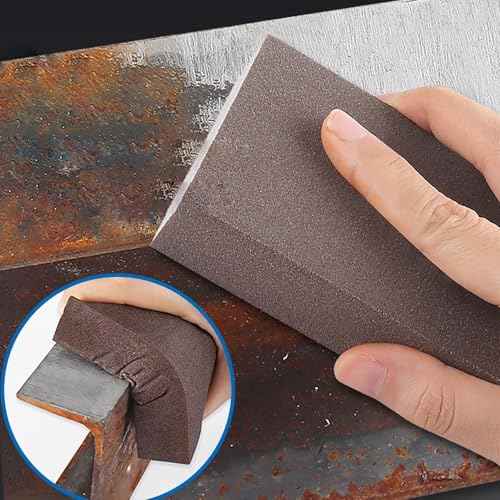 Hitefu 12 Packs Sanding Block, 220 Grit Sanding Sponge, Reusable Sandpaper Block for Wood, Glasses, Metal, Drywall
