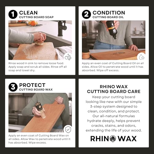 Coconut Cutting Board Wax 2oz - Natural Blend of Oils and Waxes (NO Mineral Oil) - No Mess with Easy Twist-Up Applicator - Condition and Protect Wood Surfaces - Food Safe - Made in The USA