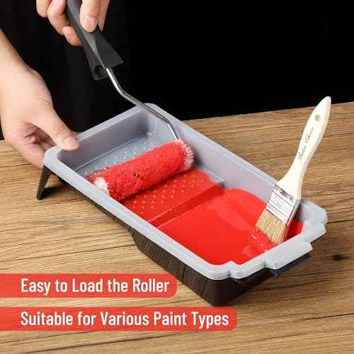 Bates- Paint Tray Liner, 4 Inches, One Plastic Paint Tray with 10 pcs Paint Pan Liners, Paint Pans Trays, Disposable Paint Tray, Paint Roller Tray Liners, Paint Trays for Painting Walls