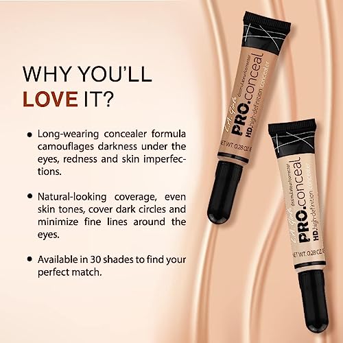 L.A. Girl HD Pro.Conceal, Tawny GC959 (Pack of 3)