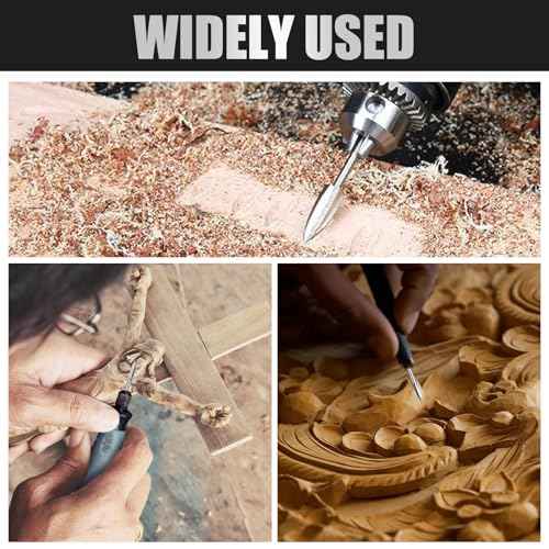 Wood Carving Tools for Rotary Tool, 5Pcs Engraving Drill Accessories Bit Wood Crafts Grinding Woodworking Tool with 1/8¡± Shank-DIY Wood Carving Tools Accessories