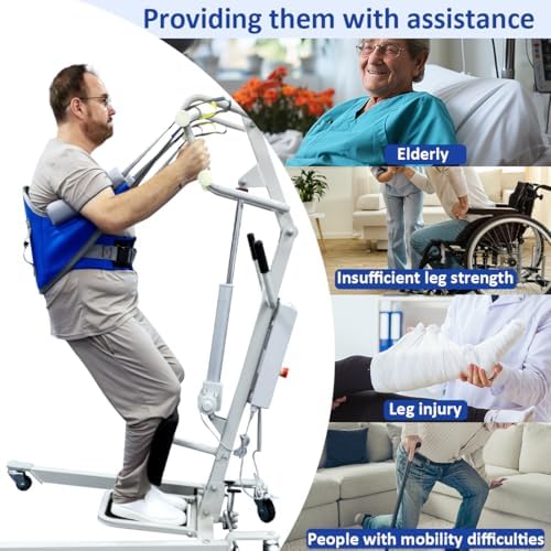 Sit to Stand Lift Patient Aid Padded Sling and Stand Assist with Back Support,Patient Lift Sling Works with Most Mobility Aids & Equipment (Medium)