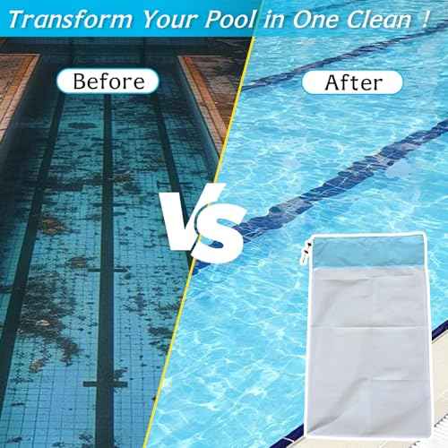 HH1510 Ultra Fine Debris Bag Replacement, 75 Micron Debris Bag for Hammerhead Pool Vacuum Cleaners, Secure Drawstring Closure Volcano Bags Also Made for HH1506 Hammer Head Bag
