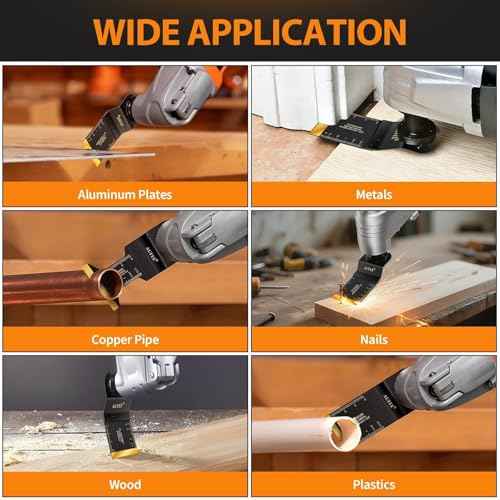 30PCS Titanium Oscillating Tool Blade, Universal Multi Tool Blades for Metal Wood Plastic, Quick-Replace Oscillating Saw Blade Kits for Dewalt Ryobi Milwaukee Rockwell Fein Makita Craftsman