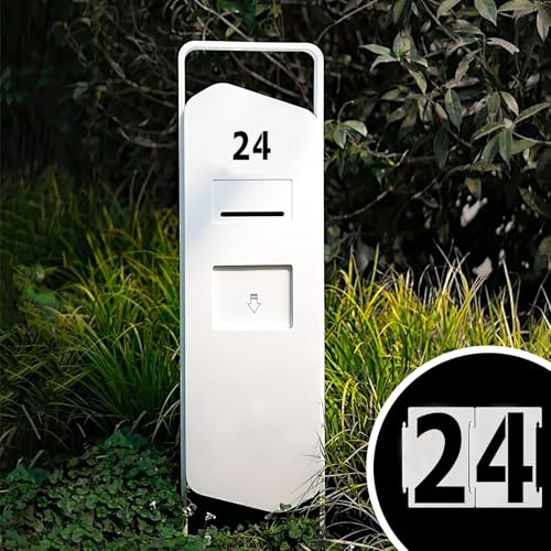 Number Stencils 4 inch Curb, 20Pcs 0-9 Address Curb Stencil Kit Reusable Plastic Numbers Interlocking Stencils for Painting Address on Wall Wood Road Mailbox