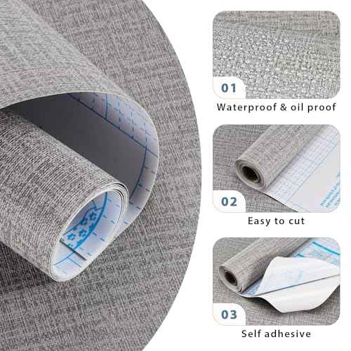 Grasscloth Peel and Stick Wallpaper Vintage Textured Contact Paper Grasscloth Self Adhesive Removable Wall Paper for Bedroom Cabinets Drawers Covering (15.7" x 78.7")