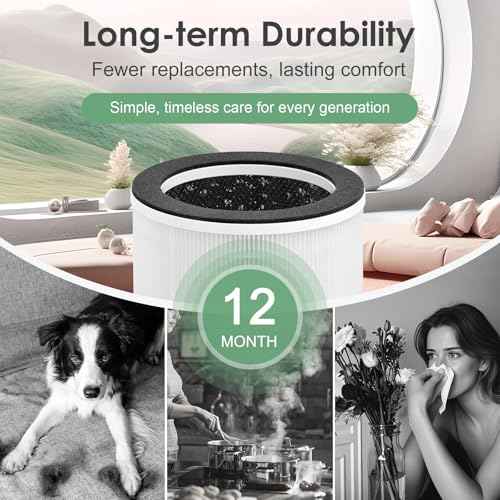 AP-T100FL Filter Replacement Compatible with HoMedics AP-T100 AP-T95 Smart Air Purifier, 3-in-1 True HEPA Activated Carbon Filter, 2-Pack