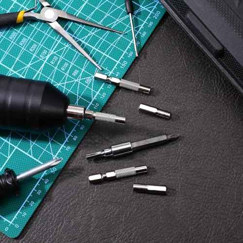 6 Pack 1/4" to 4 mm Bit Adapter, Magnetic Hex Screwdriver Converter, Converter Adapter Precision Bits, 6.35 mm to 0.4 cm Drill Extension for Precision Bits, Micro Bit Holder for Repair DIY Projects